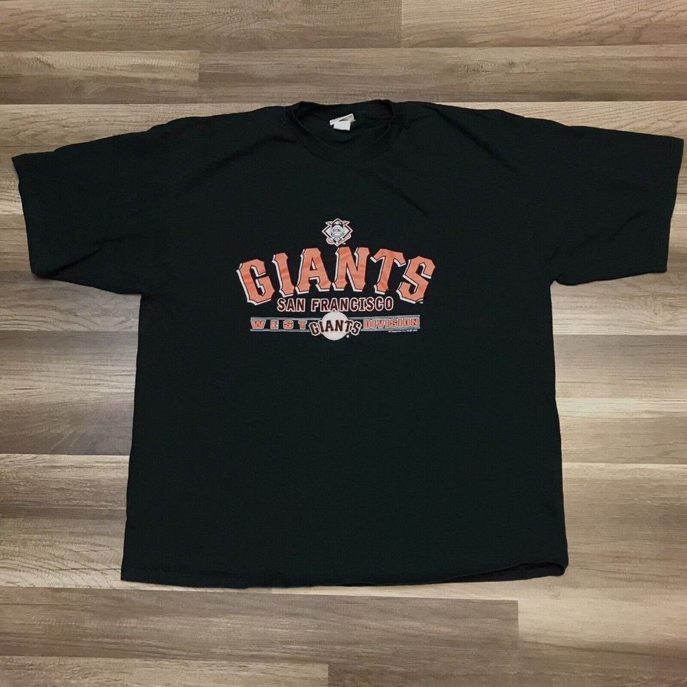 Vintage 2004 San Francisco Giants West Division Graphic Black T-Shirt Sz 2XL